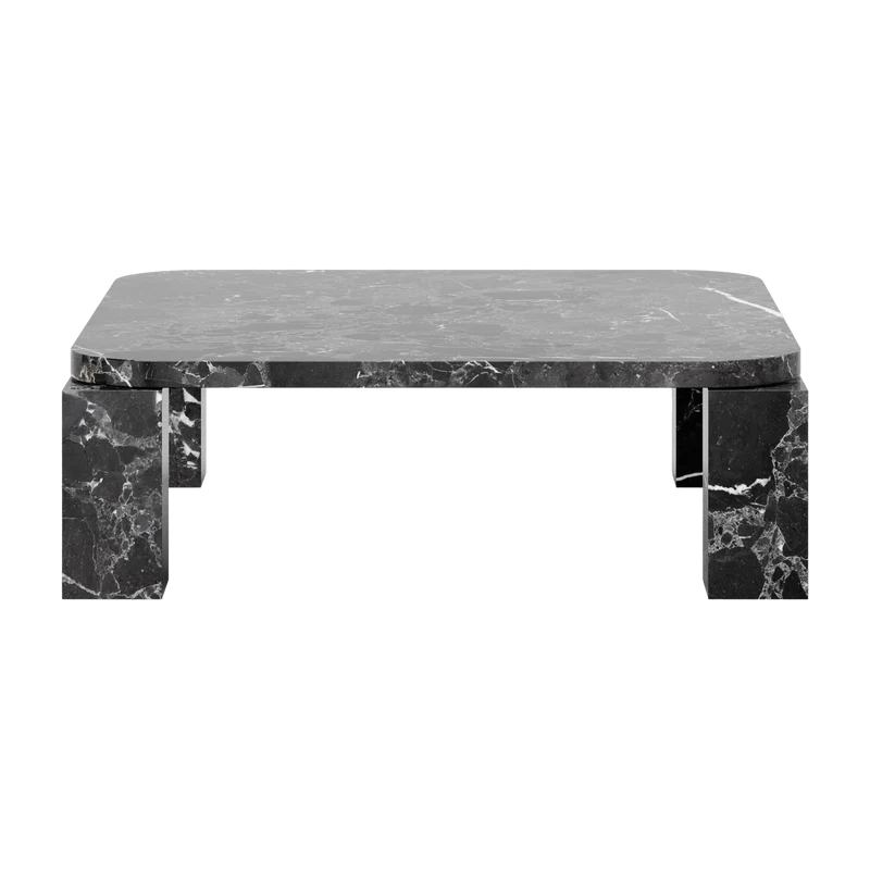 Table basse en marbre noir costa 82 x 82 cm - New works