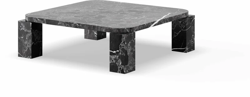 Table basse en marbre noir costa 82 x 82 cm - New works
