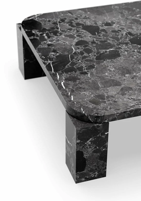 Table basse en marbre noir costa 82 x 82 cm - New works