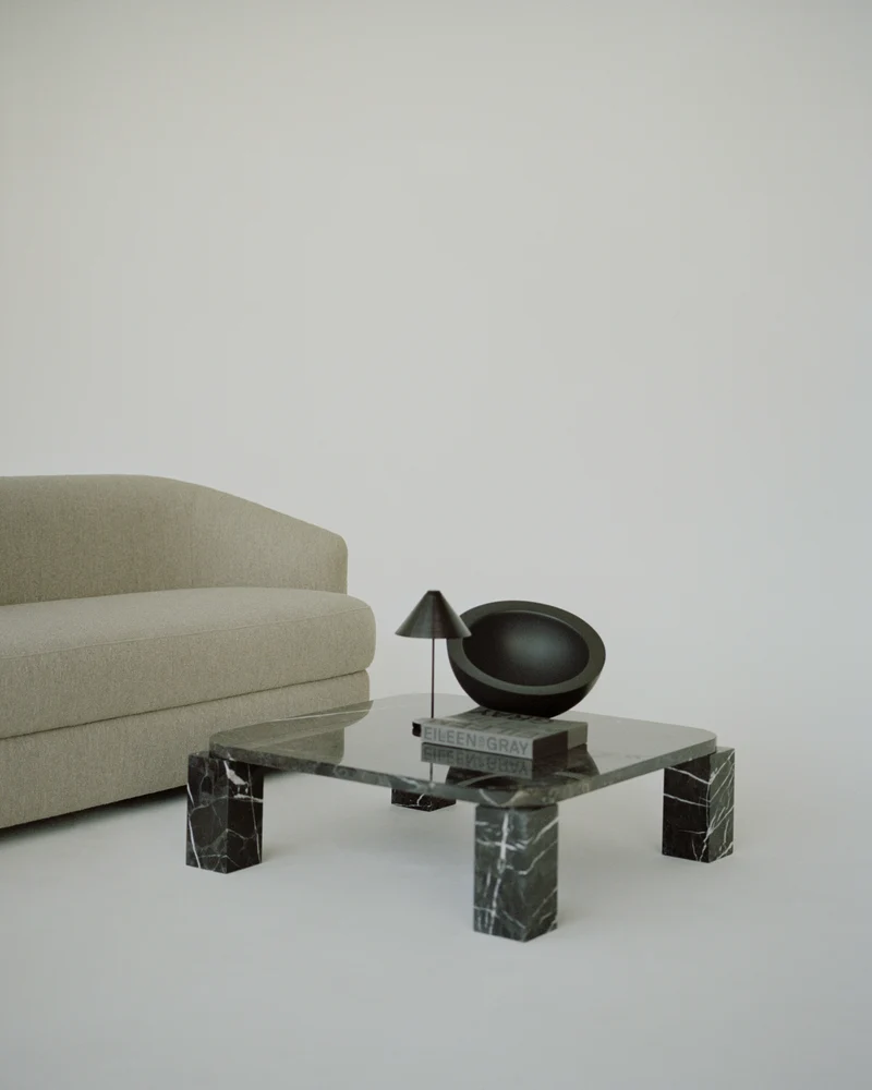 Table basse en marbre noir costa 82 x 82 cm - New works