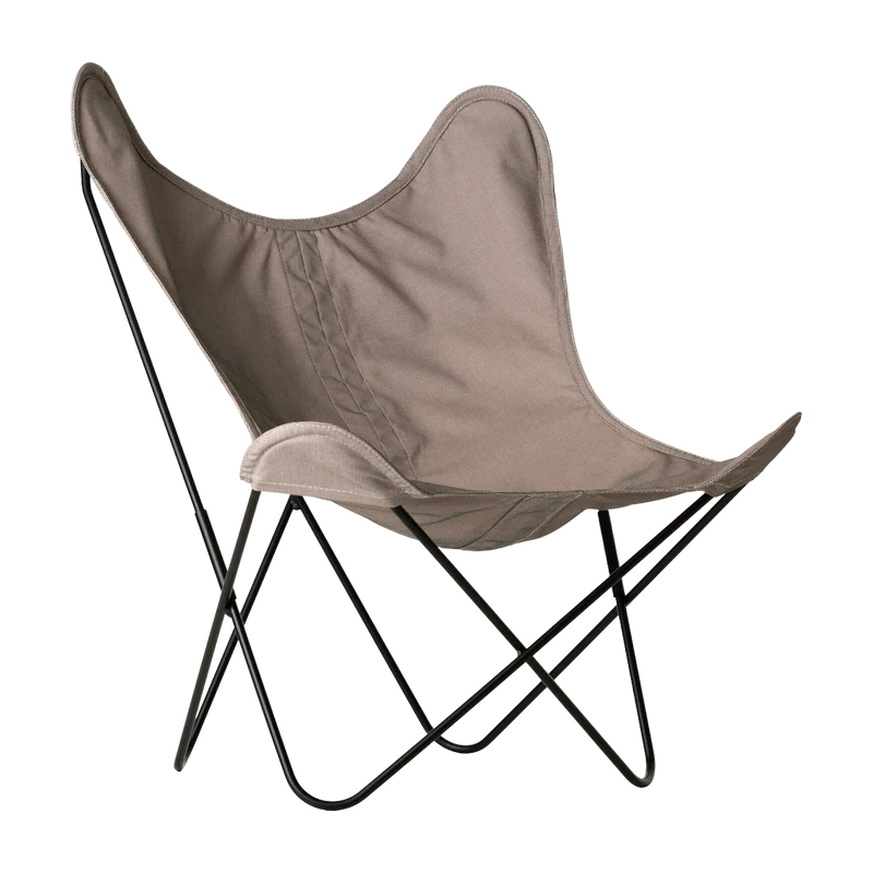 Fauteuil en batyline blush et structure en acier noir AA - Airborne