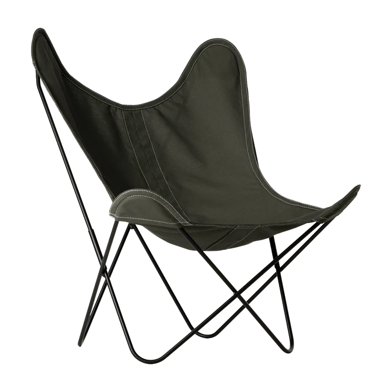 Fauteuil en batyline sous bois et structure en acier noir AA - Airborne