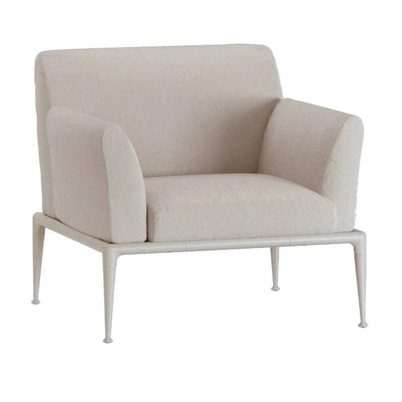 Fauteuil en aluminium blanc crème 85 x 99 cm New Joint - Fast Spa