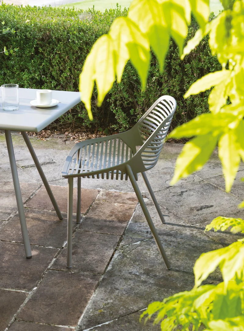 Chaise en aluminium bleu clair 51 x 51 cm Niwa - Fast Spa