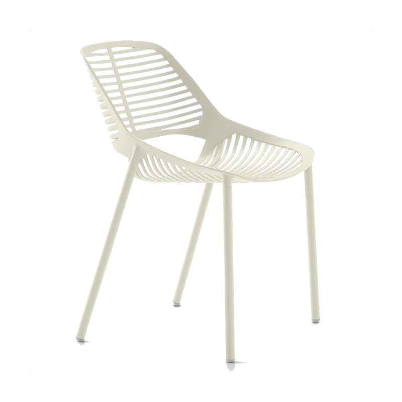 Chaise en aluminium blanc crème 51 x 51 cm Niwa - Fast Spa