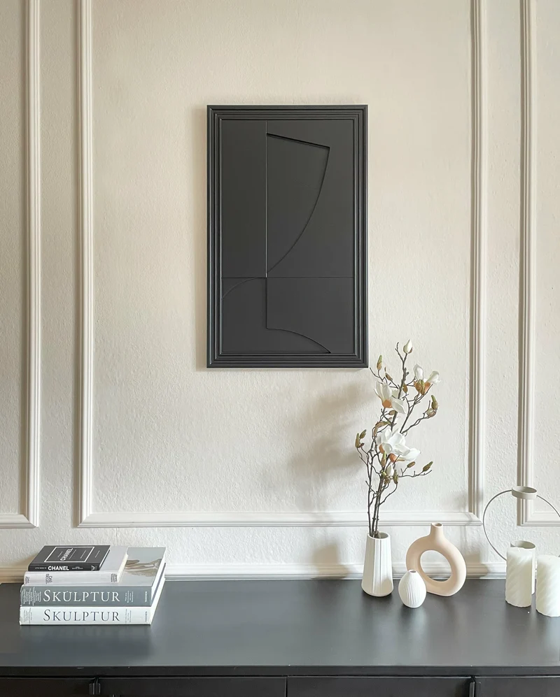 Tableau en bois noir 80 cm Randonne - Likya