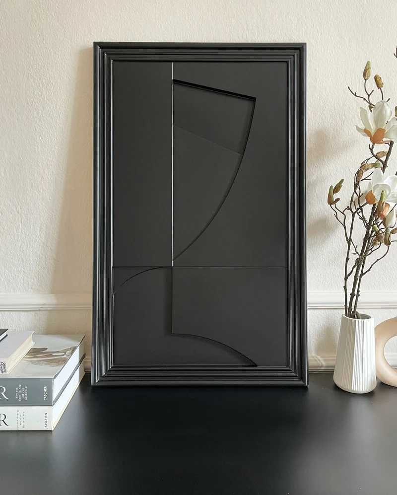Tableau en bois noir 80 cm Randonne - Likya