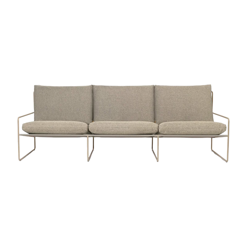 Canapé d'extérieur 3 places en vinyl beige et acier beige 78 x 93 cm Desert Dolce - Ferm Living