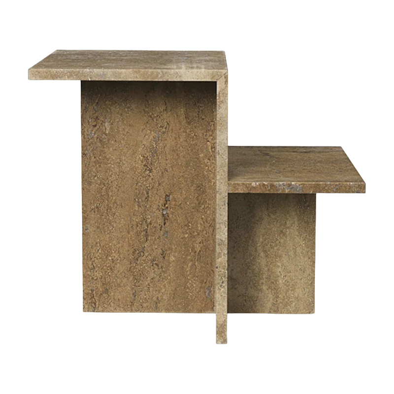 Table d'appoint en travertin beige 50 x 40 cm Distinct - Ferm Living