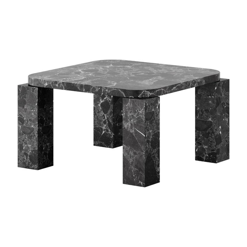 Table basse en marbre noir costa 60 x 60 cm - New works