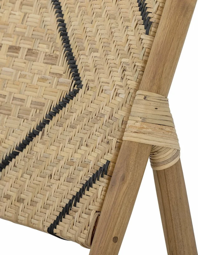 Chaise longue en teck naturel et rotin 70 x 78 cm Lennox - Bloomingville