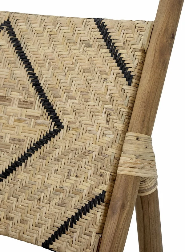 Chaise longue en teck naturel et rotin 70 x 78 cm Lennox - Bloomingville