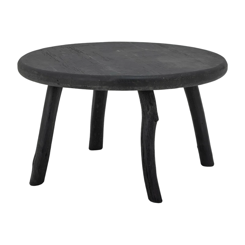 Table basse ronde en bois de pin récupéré noir 70 x 43 cm Milos - Bloomingville