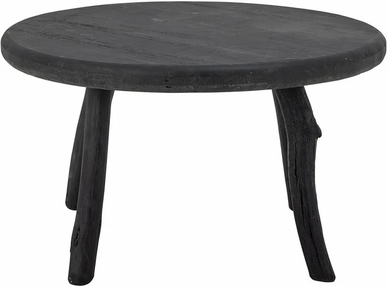 Table basse ronde en bois de pin récupéré noir 70 x 43 cm Milos - Bloomingville