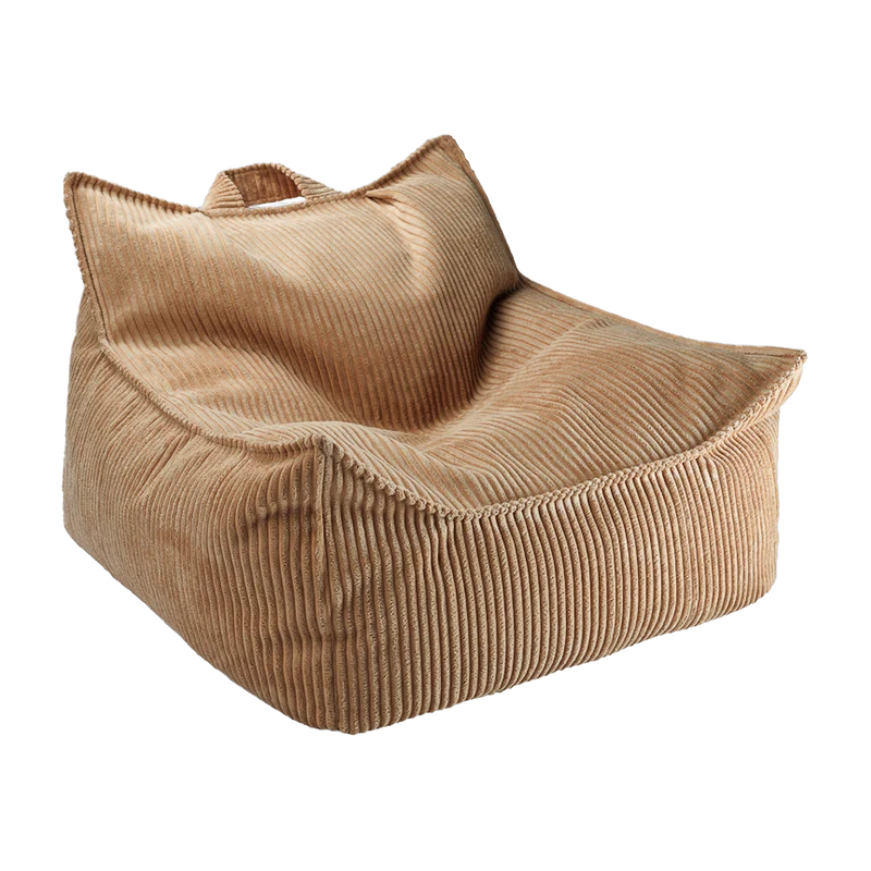 Pouf fauteuil en velours côtelé toffee 80 x 70 cm - Wigiwama