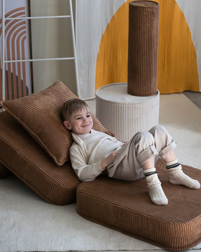 Fauteuil pliable en velours côtelé toffee 150 x 60 cm - Wigiwama