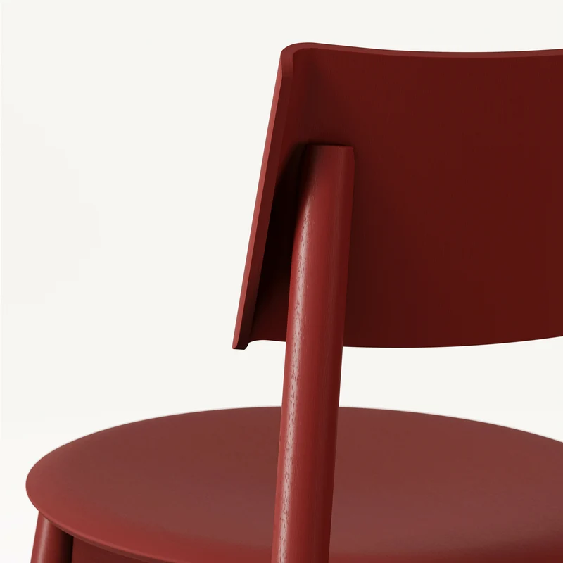 Chaise en chêne rouge coquelicot éco-certifié SSD - TIPTOE