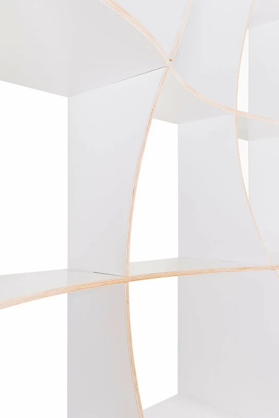 Bibliothèque en bois de bouleau blanc 246 x 246 cm Dune - Jaanus Orgusaar