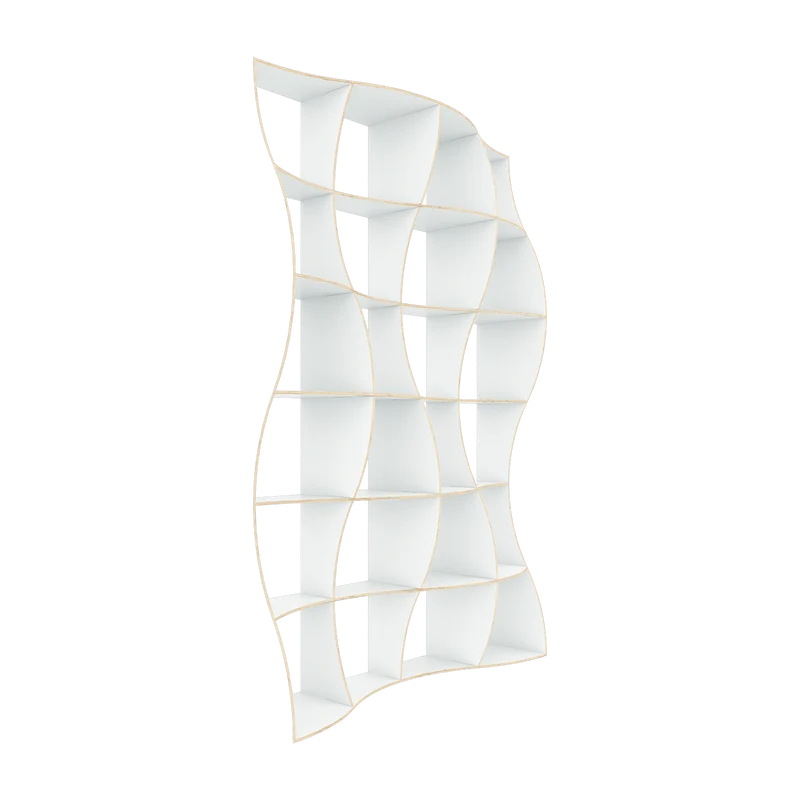 Bibliothèque en bois de bouleau blanc 246 x 165 cm Dune - Jaanus Orgusaar