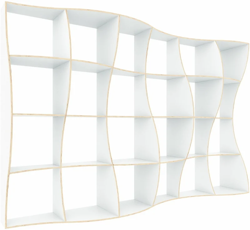 Bibliothèque en bois de bouleau blanc 246 x 165 cm Dune - Jaanus Orgusaar
