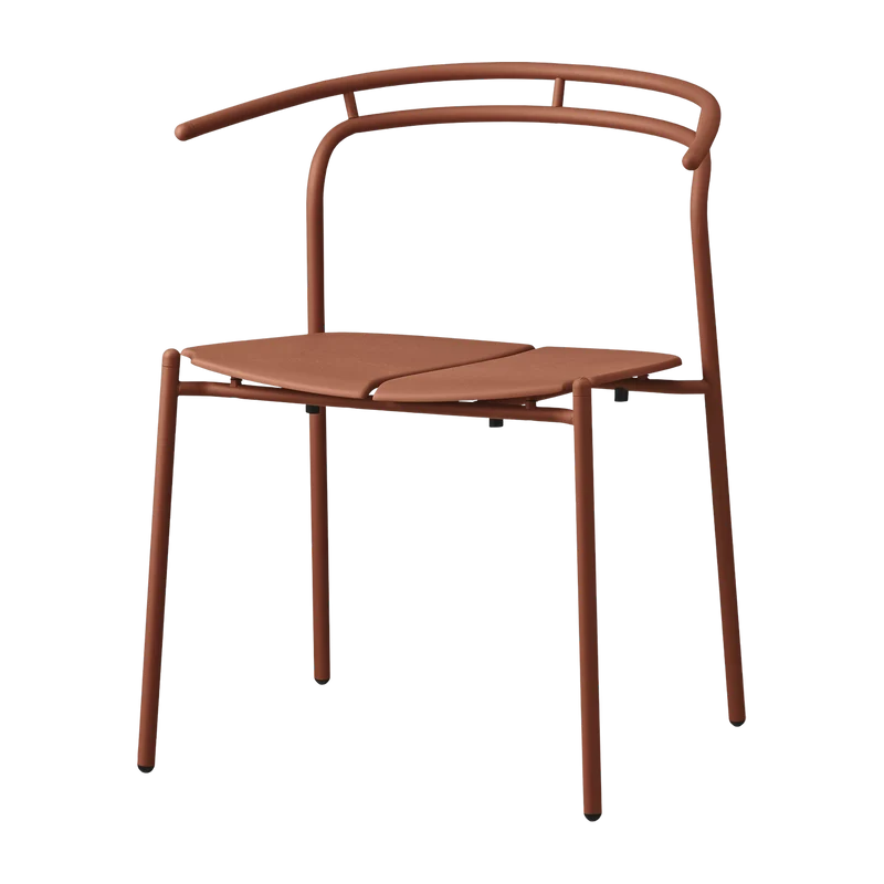 Chaise avec accoudoirs en acier terracotta Novo - AYTM