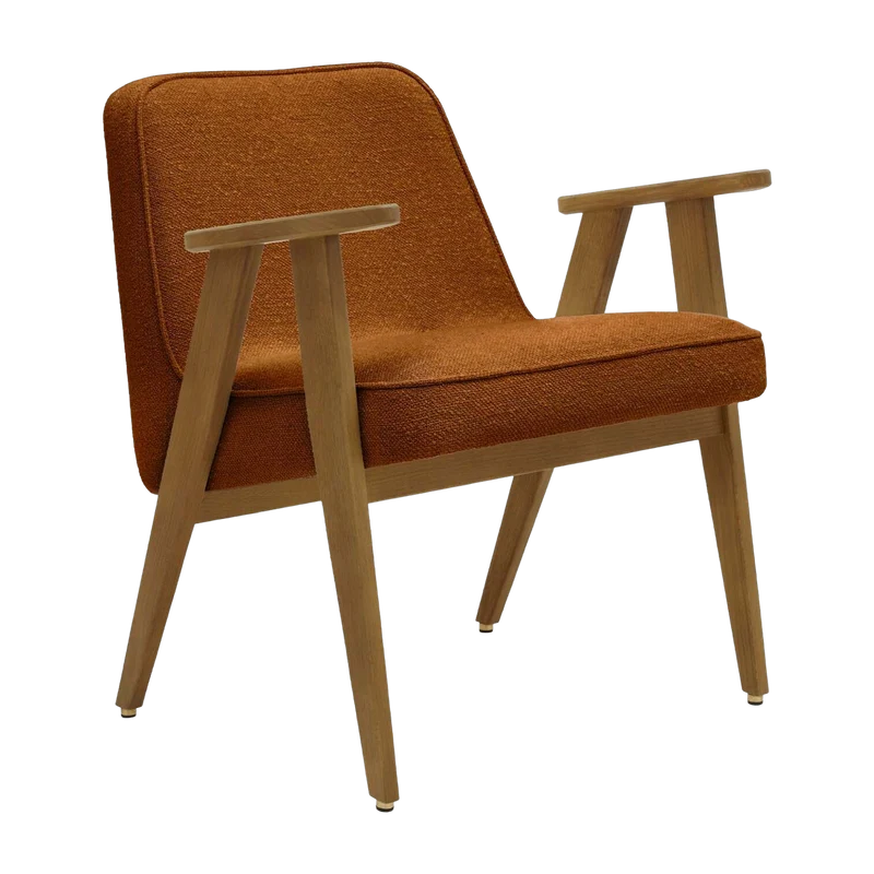 Fauteuil en tissu bouclé et chêne foncé 66 x 64 cm Série 366 - 366 Concept