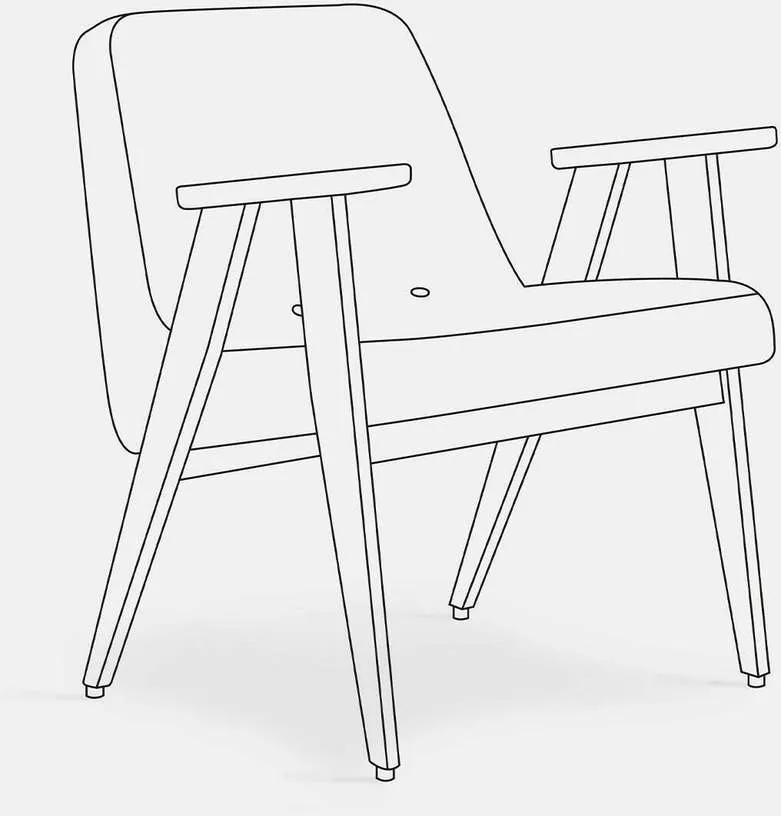Fauteuil en tissu bouclé et chêne foncé 66 x 64 cm Série 366 - 366 Concept