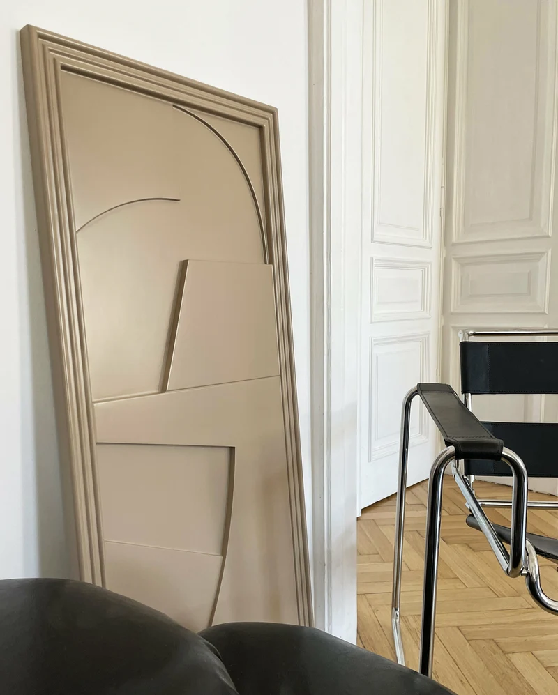 Tableau en bois beige gris 45 x 115 cm Verto - Likya