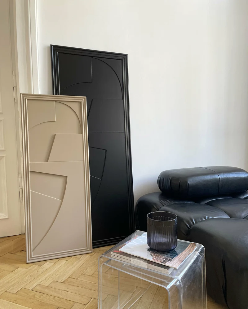 Tableau en bois beige gris 45 x 115 cm Verto - Likya
