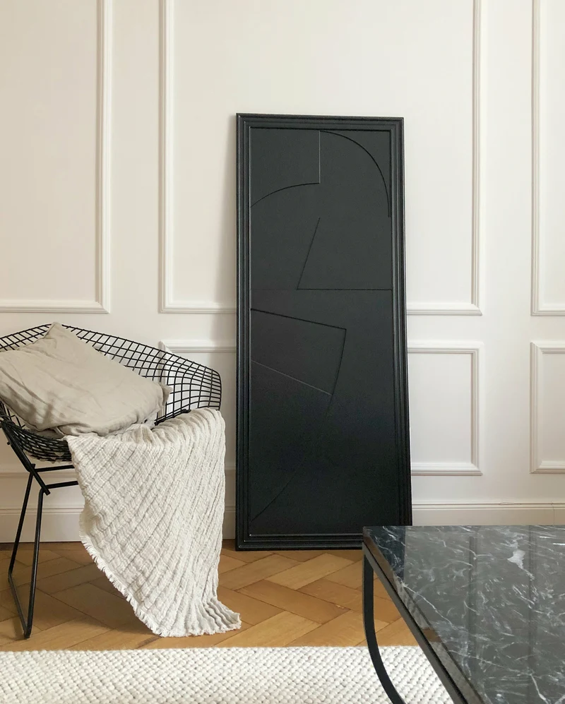 Tableau en bois noir 45 x 115 cm Verto - Likya