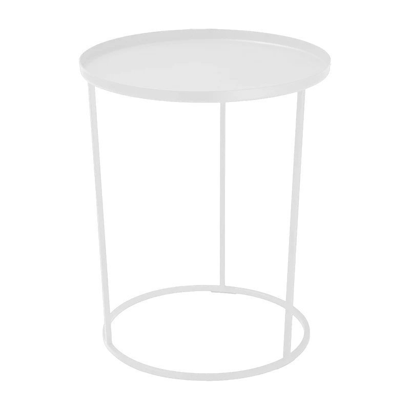 Table d'appoint ronde en métal blanc 43 cm Costance Vassoio - Meme Design