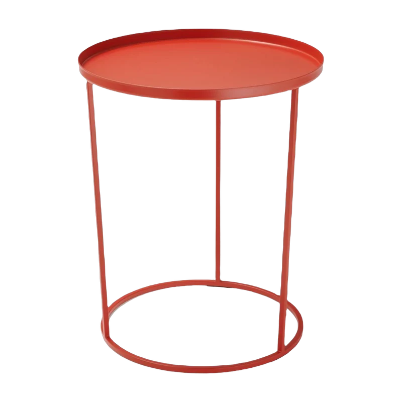 Table d'appoint ronde en métal rouge 43 cm Costance Vassoio - Meme Design