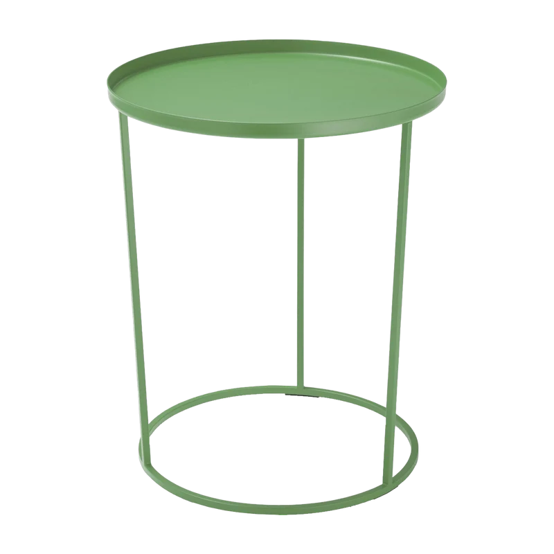 Table d'appoint ronde en métal vert 43 cm Costance Vassoio - Meme Design