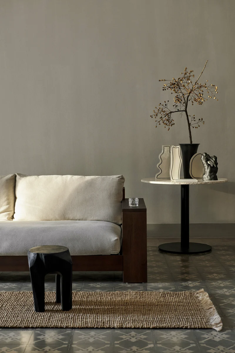 Tabouret en teck noir 40 x 32 cm Root - Ferm Living