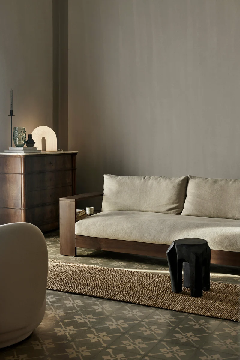 Tabouret en teck noir 40 x 32 cm Root - Ferm Living