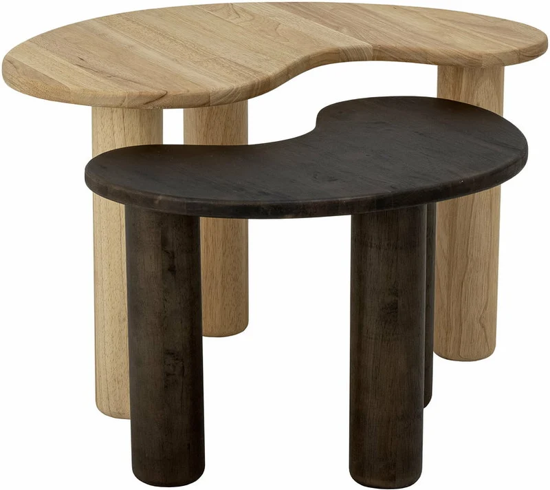 Table basse 65 x 40 cm en bois d'hévéa naturel Luppa - Bloomingville