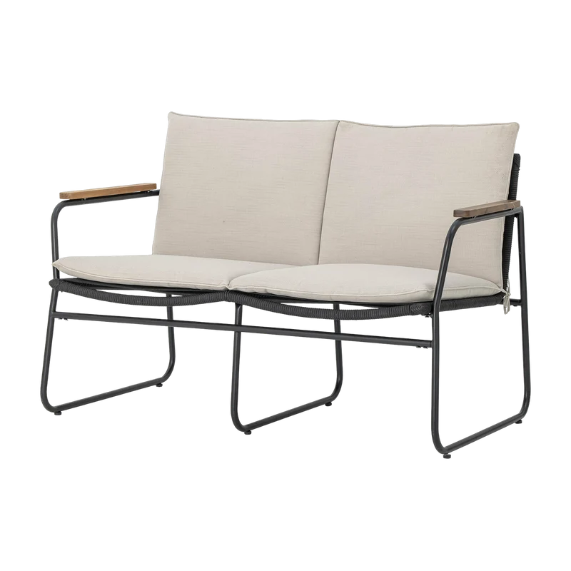 Canapé de jardin en métal noir 125cm Hampton - Bloomingville