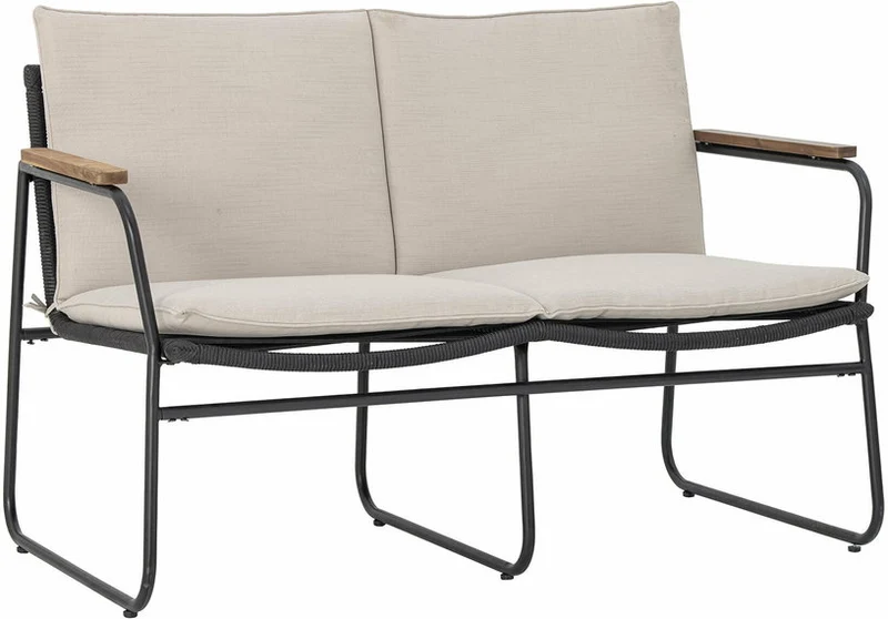 Canapé de jardin en métal noir 125cm Hampton - Bloomingville