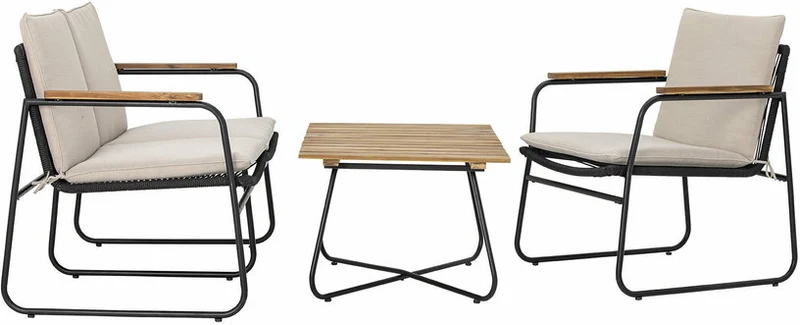 Canapé de jardin en métal noir 125cm Hampton - Bloomingville