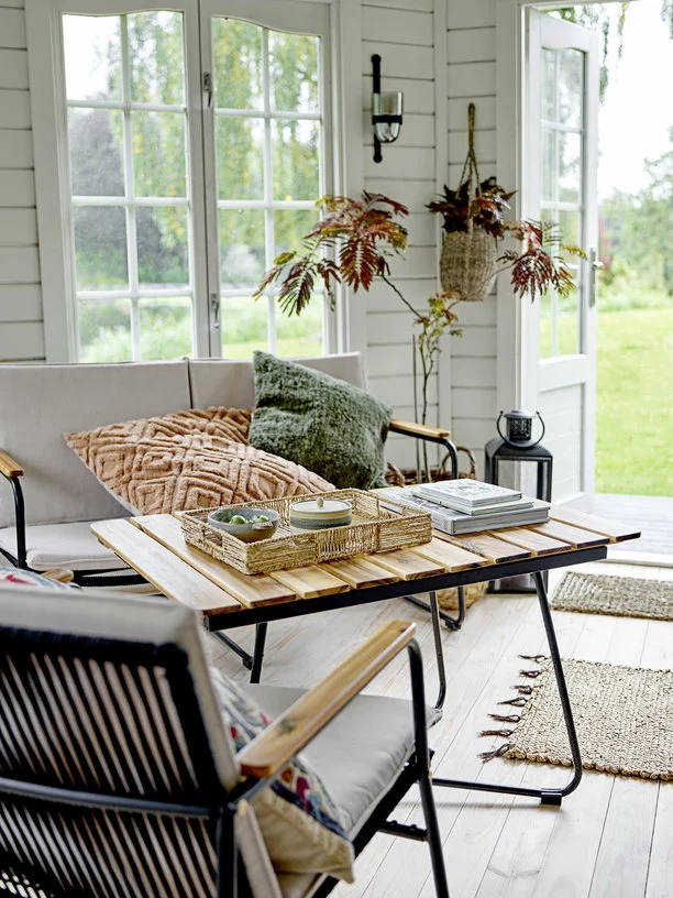 Canapé de jardin en métal noir 125cm Hampton - Bloomingville