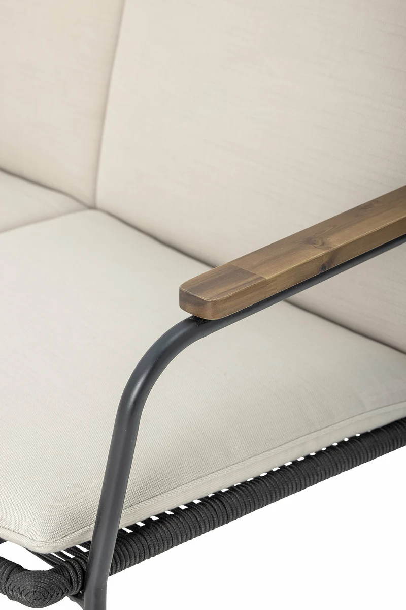Canapé de jardin en métal noir 125cm Hampton - Bloomingville