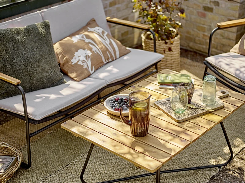 Canapé de jardin en métal noir 125cm Hampton - Bloomingville