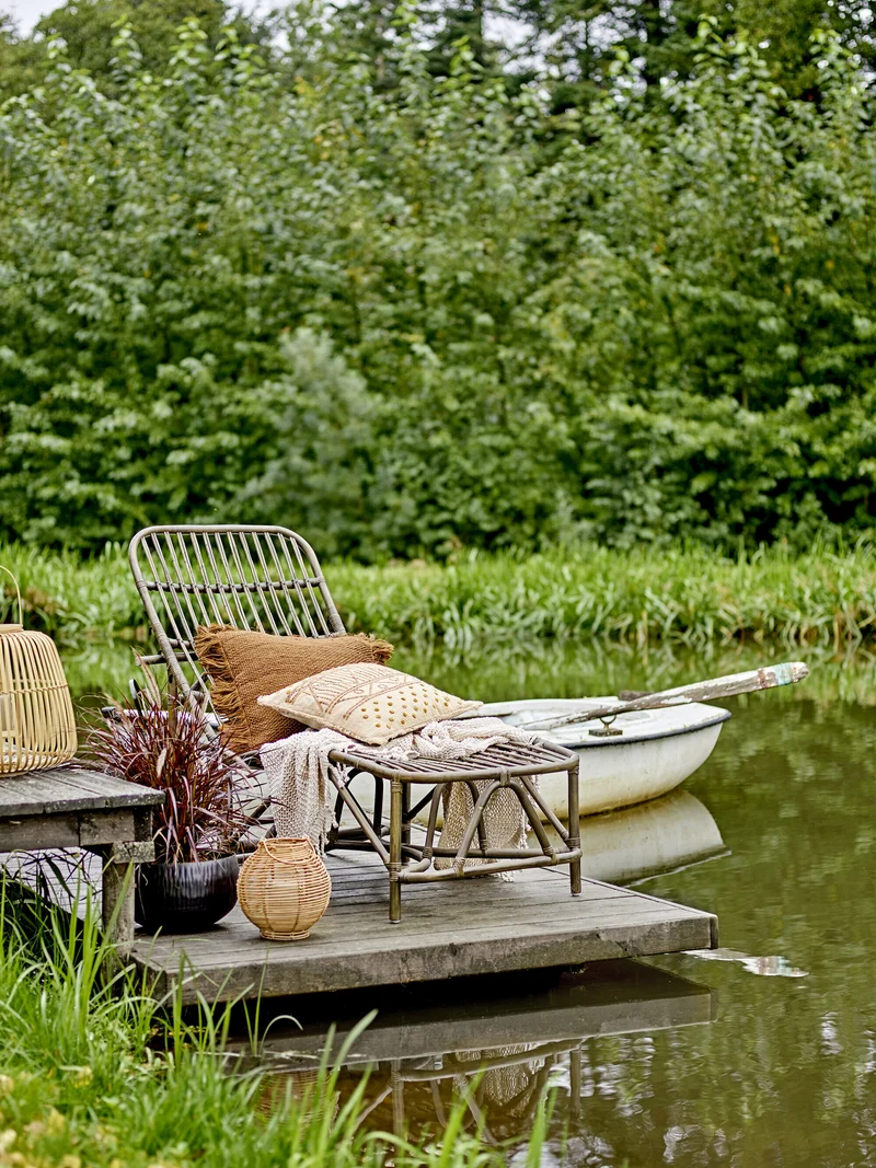 Chaise longue de jardin en rotin marron 185 cm Dione - Bloomingville