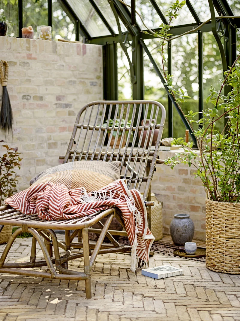 Chaise longue de jardin en rotin marron 185 cm Dione - Bloomingville