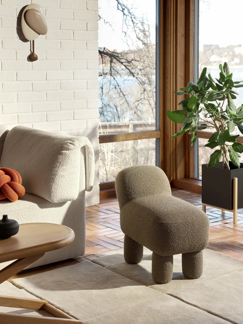 Pouf en polyester recyclé marron 59 cm Lulu - Design House Stockholm