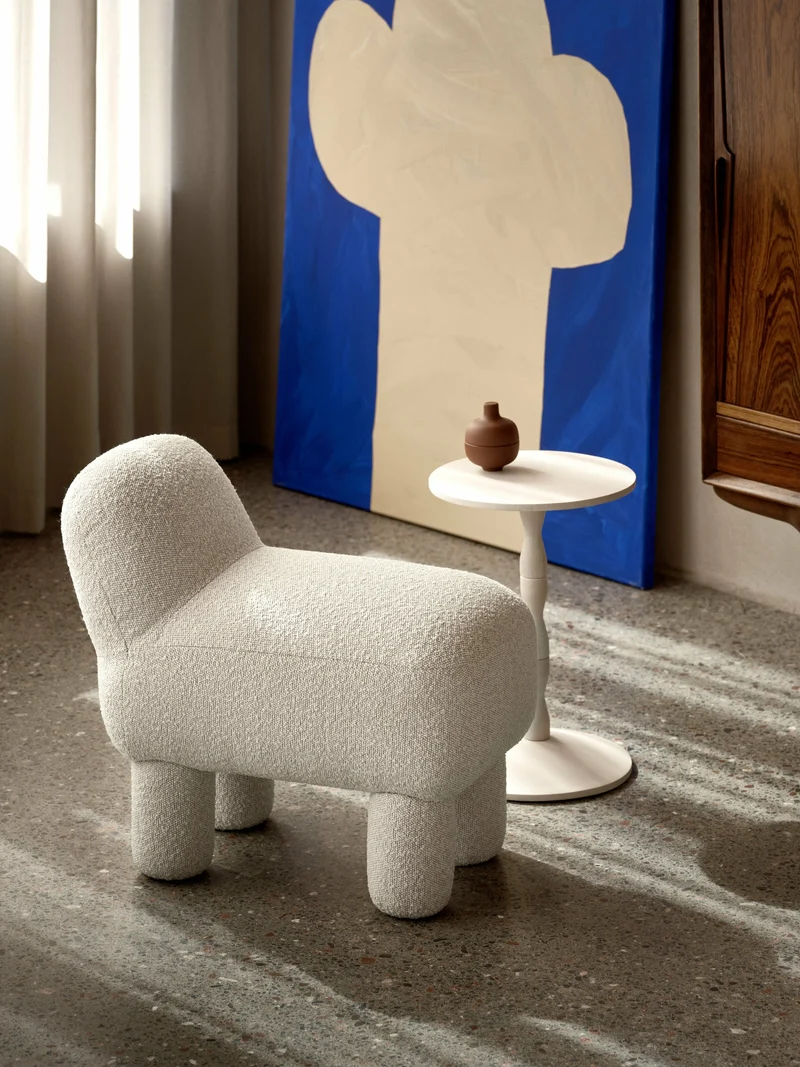 Pouf en polyester recyclé crème 59 cm Lulu - Design House Stockholm