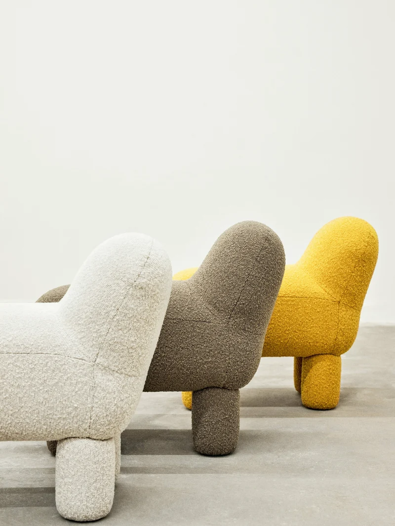 Pouf en polyester recyclé crème 59 cm Lulu - Design House Stockholm