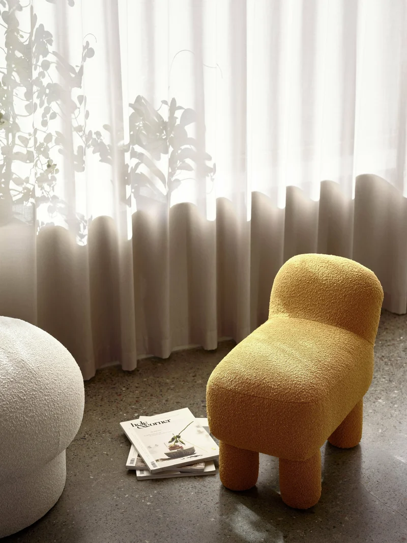 Pouf en polyester recyclé jaune 59 cm Lulu - Design House Stockholm