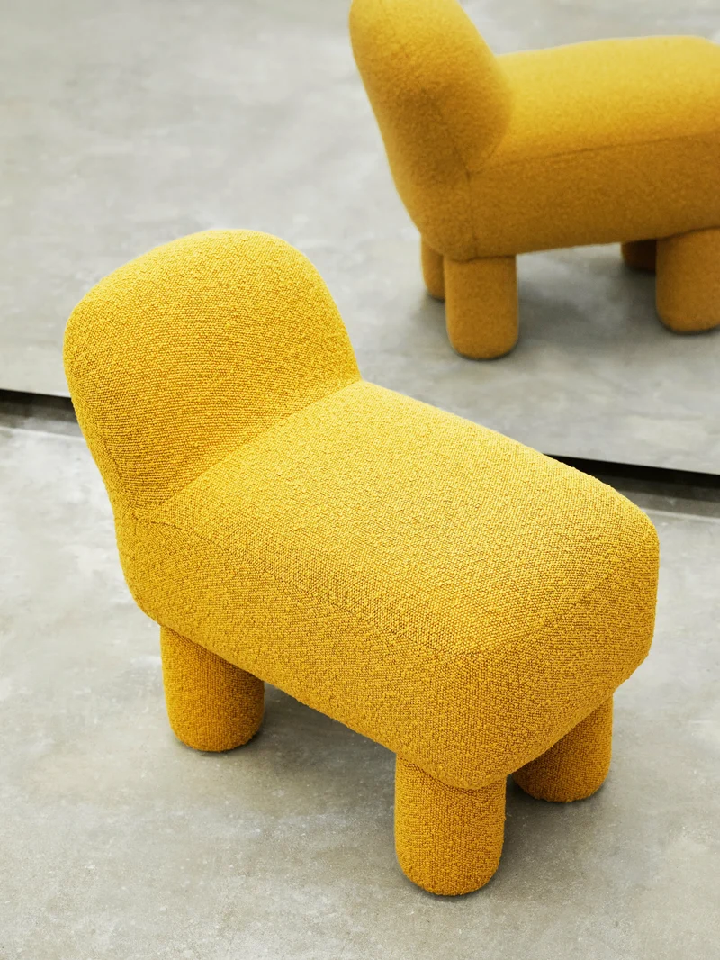 Pouf en polyester recyclé jaune 59 cm Lulu - Design House Stockholm