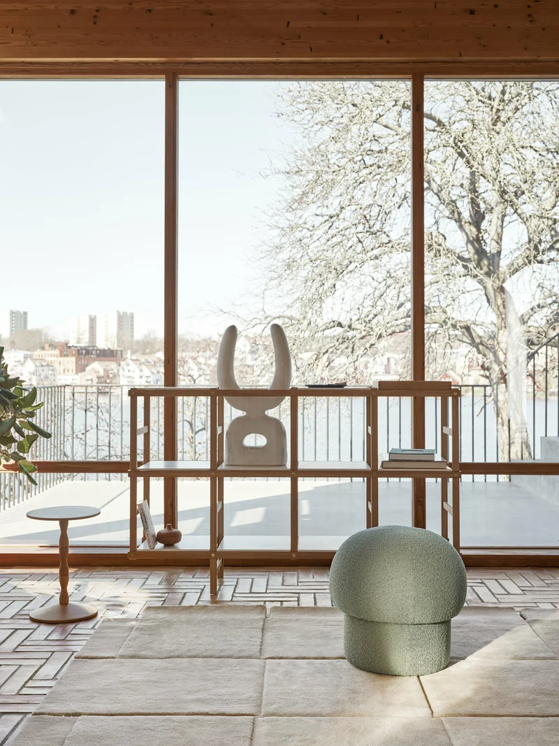 Pouf en polyester recyclé vert 50 cm Uno - Design House Stockholm